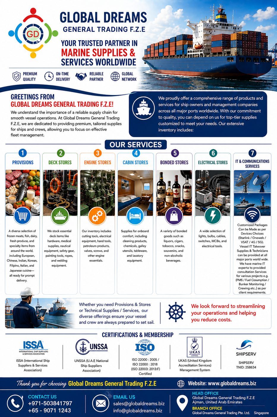Global Dreams General Trading FZE — marine supplies