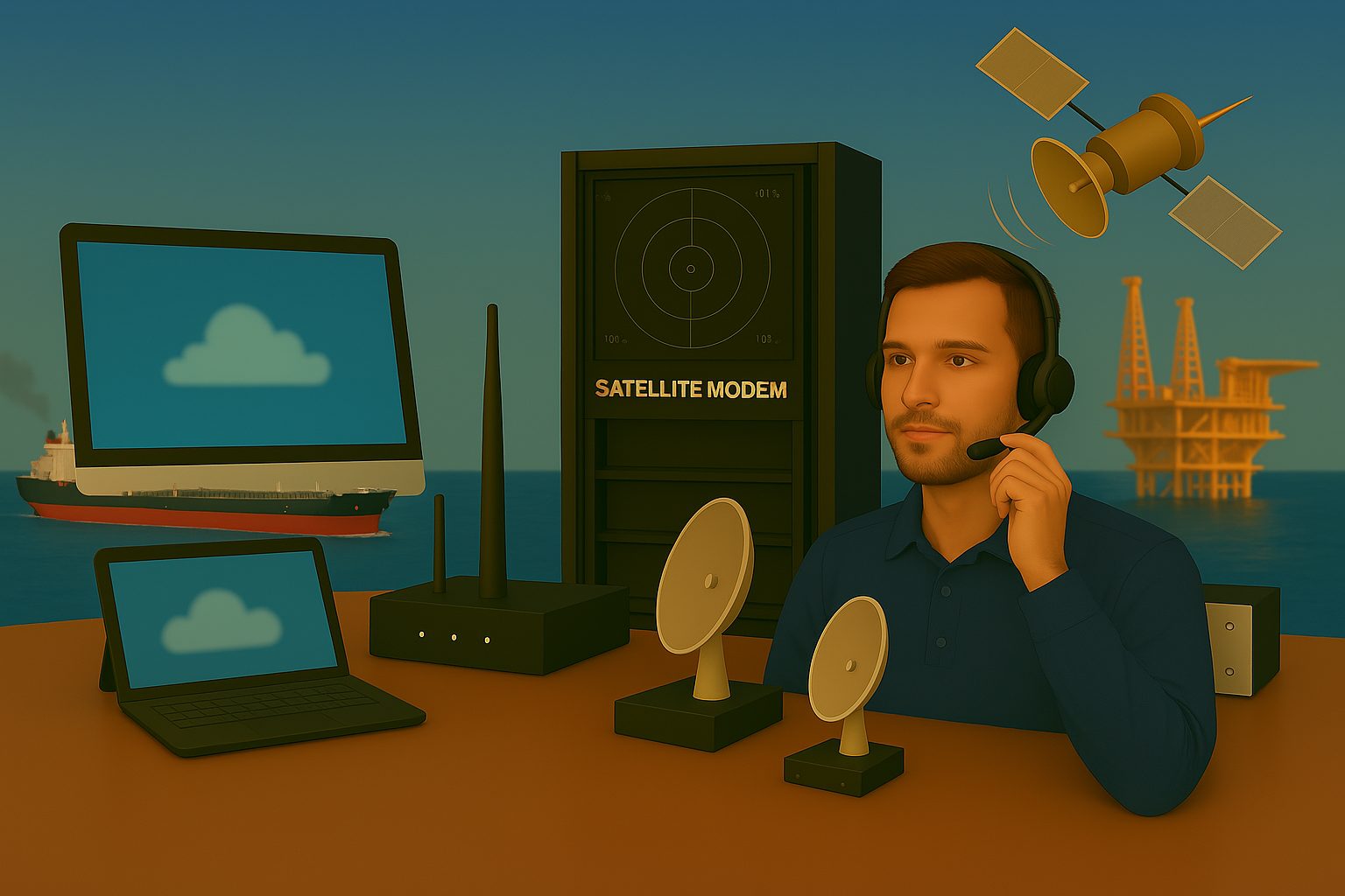 Diginavbyte on-site vessel IT engineer with satellite modem