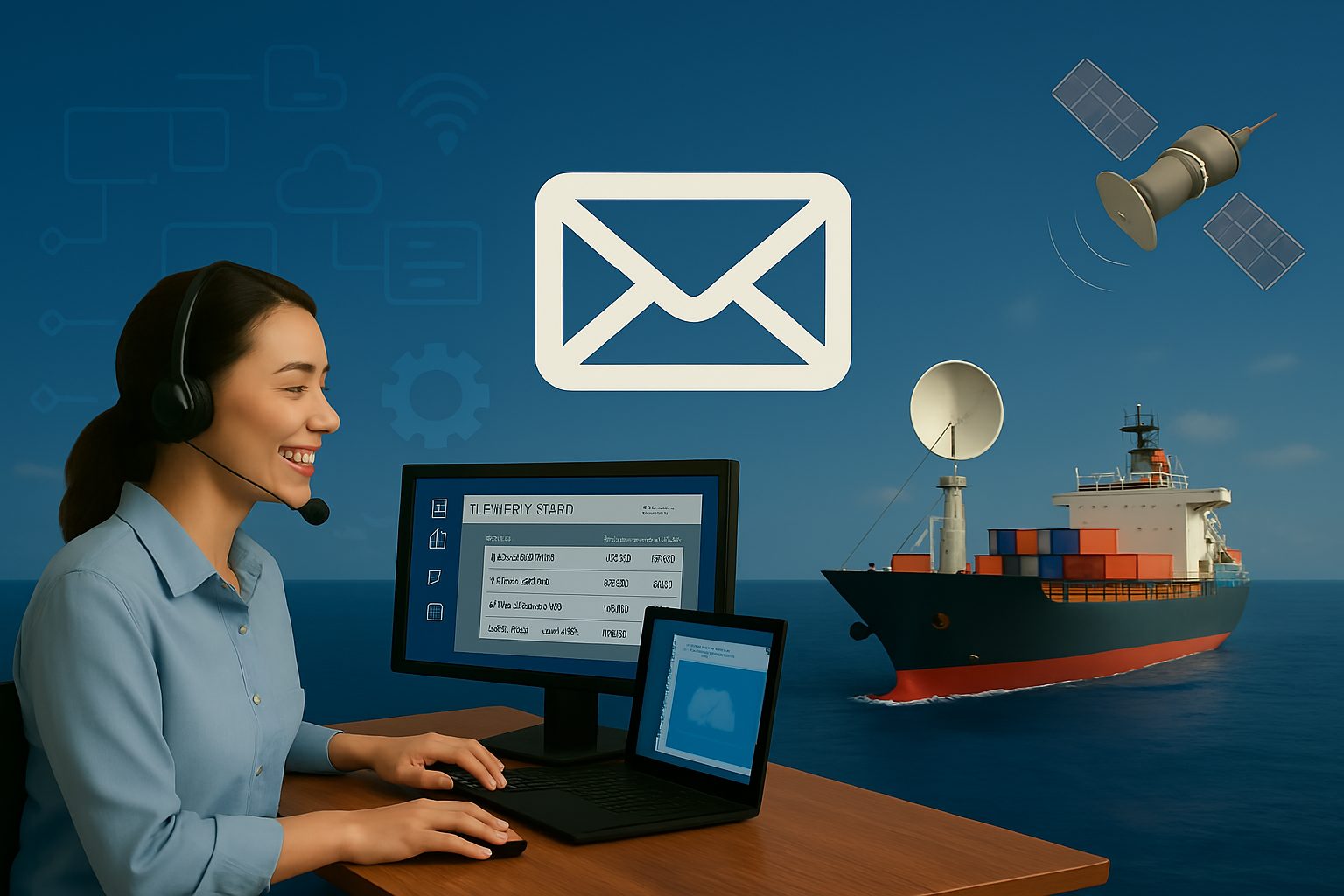 Diginavbyte service desk supporting a vessel at sea